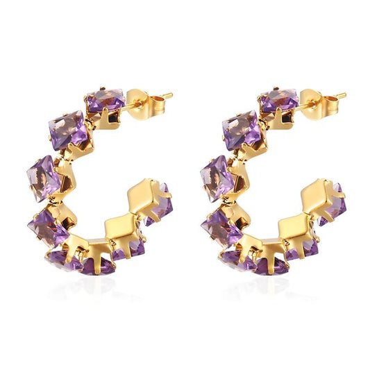 Xavelea Amethyst Halo Hoops / 88095